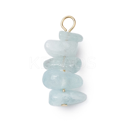 10Pcs 5 Colors 12 Constellation Natural Aquamarine & Citrine & Rose Quartz & Tiger Eye & Dyed Blue Tiger Eye Pendants PALLOY-JF02839-08-1