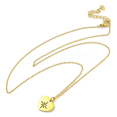 304 Stainless Steel Pendant Necklaces NJEW-M099-01C-G-1