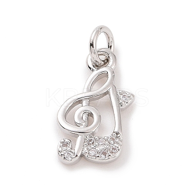 Brass Micro Pave Cubic Zirconia Charms KK-C012-17P-1