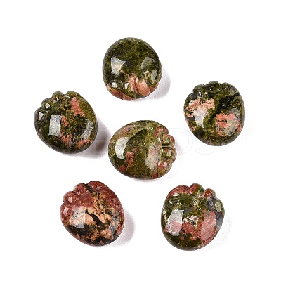 Natural Unakite Footprint Figurines DJEW-N003-02E-1