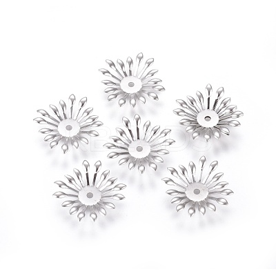 Tarnish Resistant Multi-Petal 316 Surgical Stainless Steel Bead Caps X-STAS-G196-03P-1