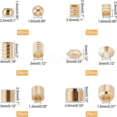 200Pcs 3 Style Brass Beads KK-FH0003-17-1