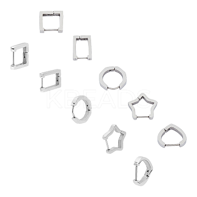 304 Stainless Steel Huggie Hoop Earrings EJEW-UN0001-36P-1