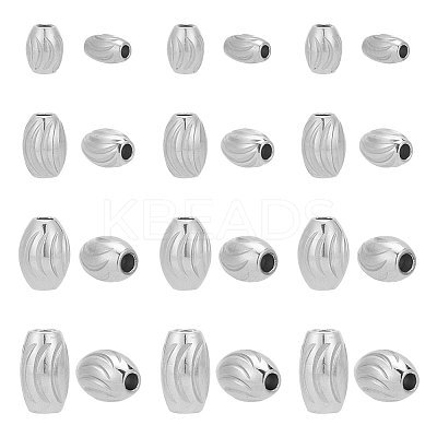24Pcs 4 Styles 201 Stainless Steel Beads STAS-AR0001-56-1