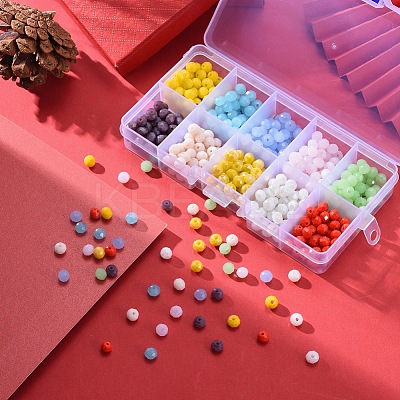 500Pcs 10 Style Opaque Solid Color & Electroplate Glass Beads EGLA-YW0001-20B-1