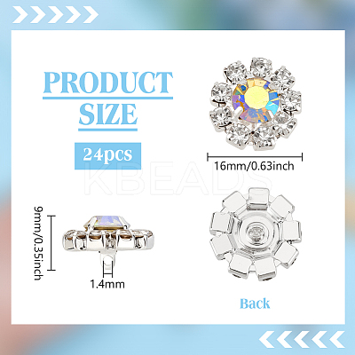24Pcs 1-Hole Zinc Alloy Buttons FIND-PH0026-98A-1
