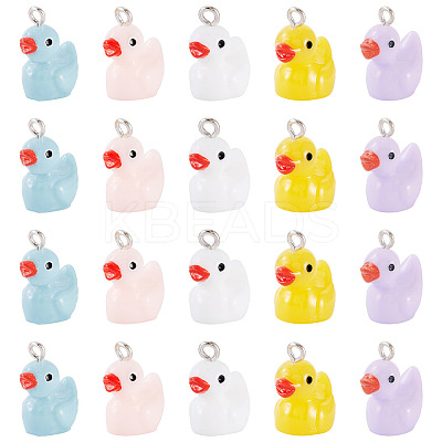 20Pcs Opaque Resin Pendants RESI-TADJ0001-09-1