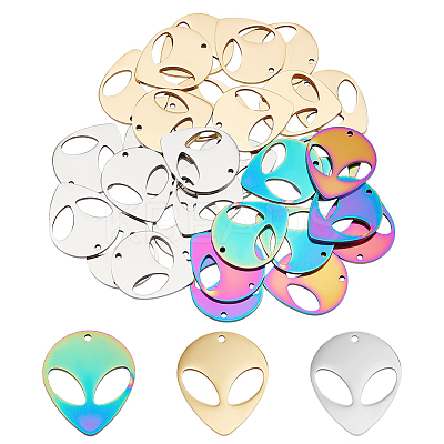 30Pcs 3 Colors 304 Stainless Steel Pendants STAS-DC0012-05-1