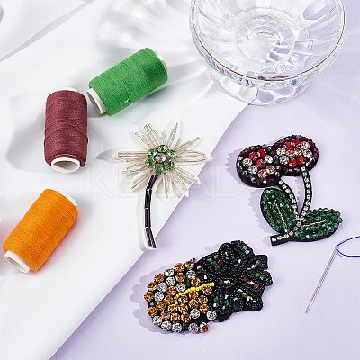 3Pcs 3 Style Tree & Pineapple & Cherry Rhinestone Beading Applqiues PATC-GF0001-26-1