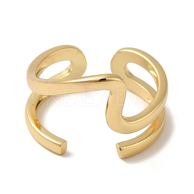 Brass Open Cuff Rings RJEW-Q778-39G-1
