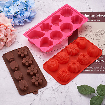 3Pcs 3 Colors Fondant Molds DIY-BG0001-17-1