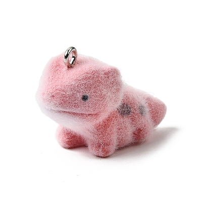 Flocking Opaque Resin Pendants RESI-G123-01N-1