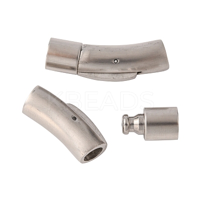 Tarnish Resistant Column 304 Stainless Steel Matte Bayonet Necklace Clasps STAS-I013-6mm-A-1