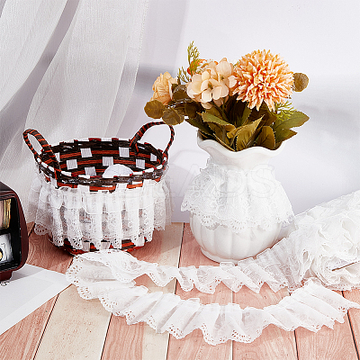 3-Layer Pleated Chiffon Flower Lace Trim OCOR-GF0003-26B-1