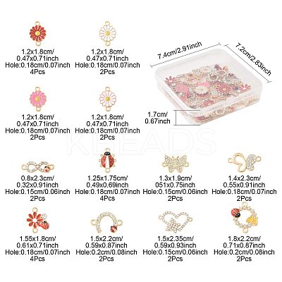 30Pcs 12 Styles Zinc Alloy Enamel Connector Charms FIND-FS0004-42-1