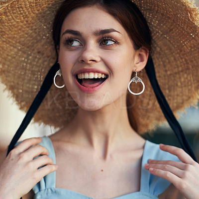 4 Sets 4 Style Tibetan Style Alloy Geometry Dangle Earrings for Women EJEW-AN0003-86-1