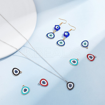 64Pcs 8 Styles Alloy Pendants ENAM-AR0001-44-1