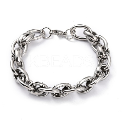 Tarnish Resistant 304 Stainless Steel Rope Chain Bracelets BJEW-I293-10P-1