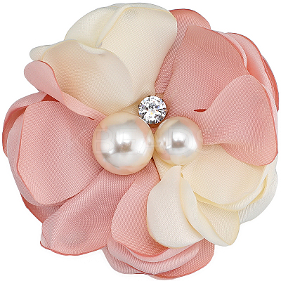 Cloth 3D Flower Brooch Pin JEWB-WH0022-92B-1