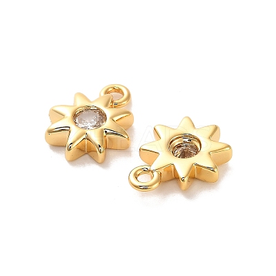Brass Cubic Zirconia Charms KK-D300-03G-1