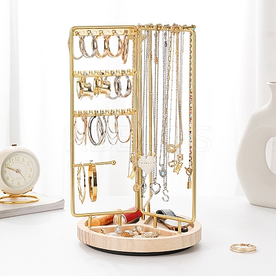 Rotatable Iron Jewelry Display Rack ODIS-Q042-03G-1