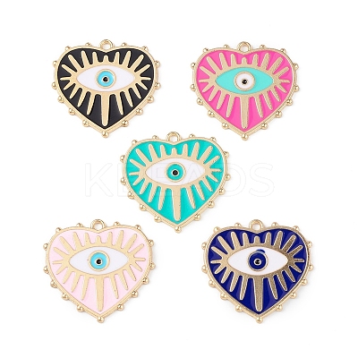 Rack Plating Alloy Enamel Pendants ENAM-K067-05F-1