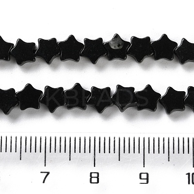 Natural Black Stone Beads Strands G-G085-B52-02-1