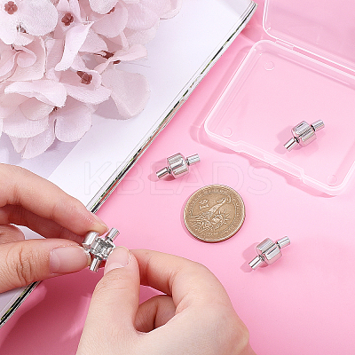 4Pcs 304 Stainless Steel European Clasps with Cord Ends STAS-DC0004-32-1