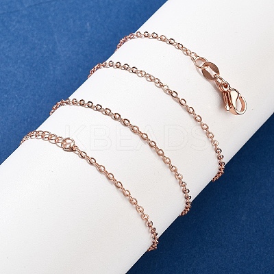 Brass Cable Chain Necklaces for Women NJEW-D302-48RG-1