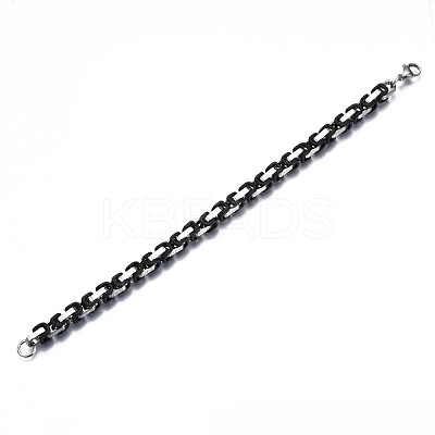 Two Tone 201 Stainless Steel Byzantine Chain Bracelets BJEW-S057-87A-1
