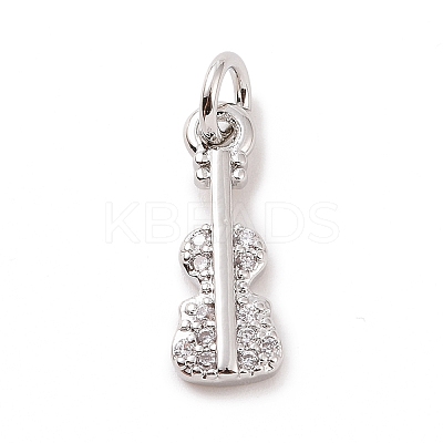 Brass Micro Pave Cubic Zirconia Charms KK-C012-13P-1