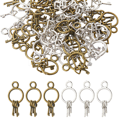 40Pcs 2 Colors Tibetan Style Alloy Pendants FIND-FH0010-58-1