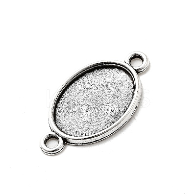 Antique Silver Tibetan Style Alloy Flat Oval Cabochon Connector Settings LS-TIBE-M022-06AS-1