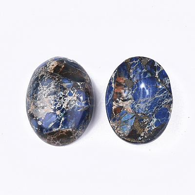 Synthetic Gold Line Regalite/Imperial Jasper/Sea Sediment Jasper Cabochons G-S329-079A-1