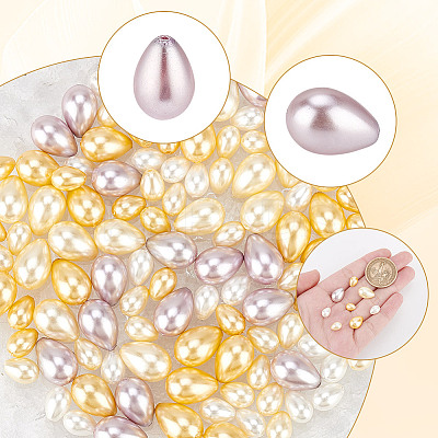 124Pcs 6 Styles Glass Imitation Pearl Beads GLAA-AR0001-65-1