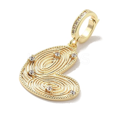 Brass Micro Pave Clear Cubic Zirconia European Dangle Charms KK-H455-33G-1
