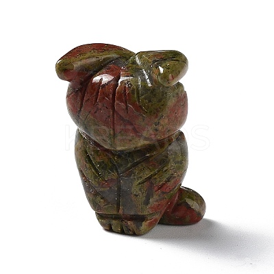 Natural Unakite Owl Healing Figurines DJEW-Z005-01B-1