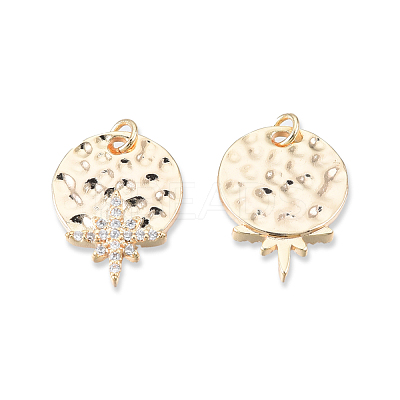 Brass Pave Clear Cubic Zirconia Pendants KK-N232-462-1