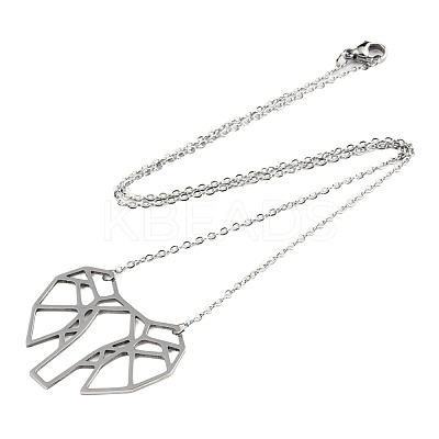 Non-Tarnish 201 Stainless Steel Origami Pendant Necklaces NJEW-T009-JN090-1-40-1