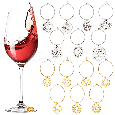 DIY 7 Chakra Wine Glass Charm Making Kit DIY-BC0009-82-1