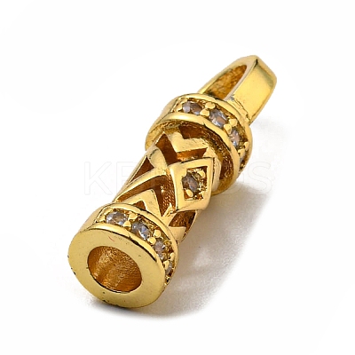 Brass Micro Pave Cubic Zirconia Cord End KK-E046-49G-1