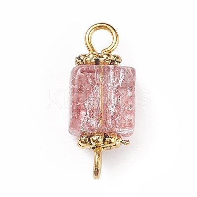 Crackle Glass Connector Charms PALLOY-JF01456-1