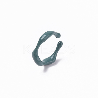 Spray Painted Alloy Cuff Rings RJEW-T011-13-RS-1
