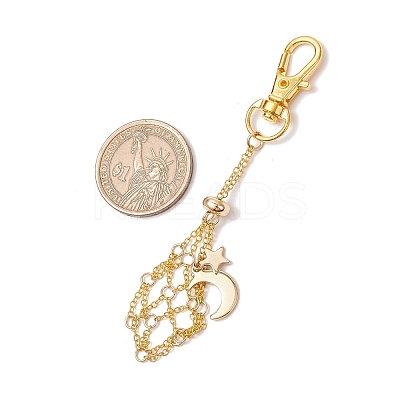 Moon Alloy Swivel Lobster Claw Clasps & Brass Cable Chains AJEW-JB01336-02-1