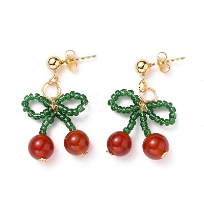 Cherry Dangle Stud Earrings EJEW-JE04339-1
