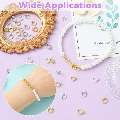 10Pcs Brass Ring Charm Connectors KK-YW0004-18G-1