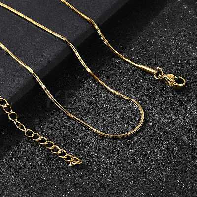 1.2MM 304 Stainless Steel Snake Chain Necklaces for Women Men STAS-V011-04B-G-1