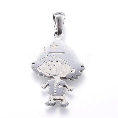 Tarnish Resistant 304 Stainless Steel Pendants STAS-G124-13P-1