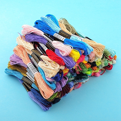 50 Skeins 50 Colors 6-Ply Polycotton Embroidery Floss PW-WG50154-01-1