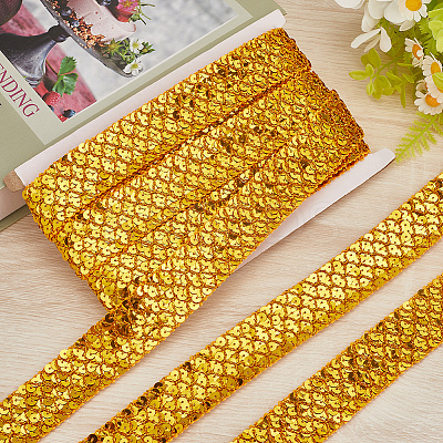 Polyester with PT Paillette Lace Trim Ribbon OCOR-WH20073-01B-1
